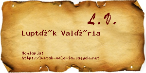 Lupták Valéria névjegykártya